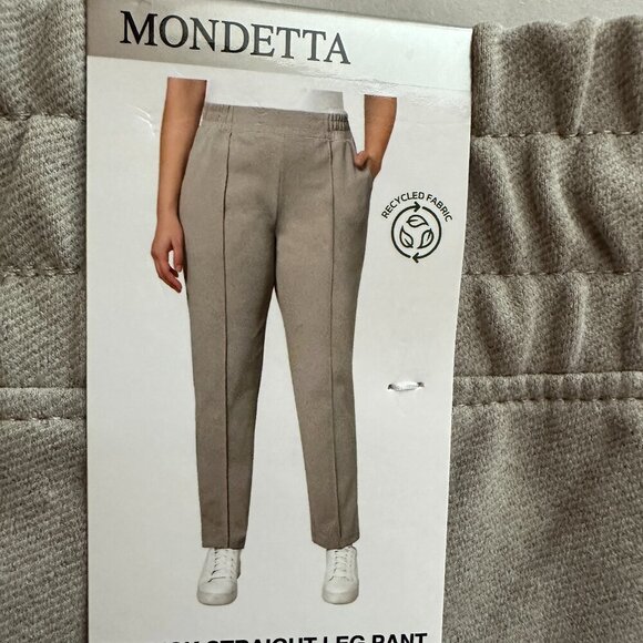 New Mondetta Women's Pin-tuck Pant Size XL Beige Strait Leg Moisture Wicking - Picture 2 of 12